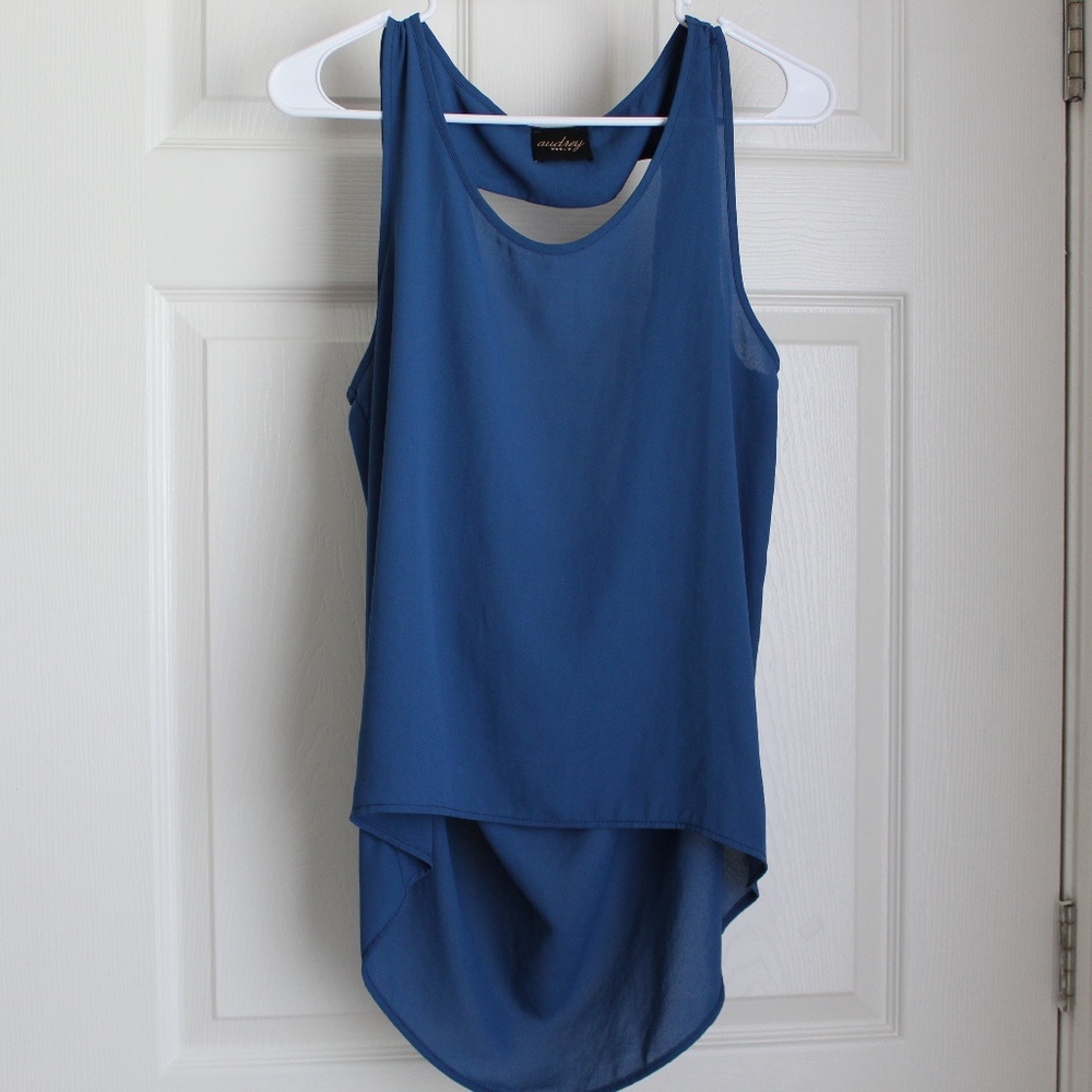 Blue Shirt Open in The Back